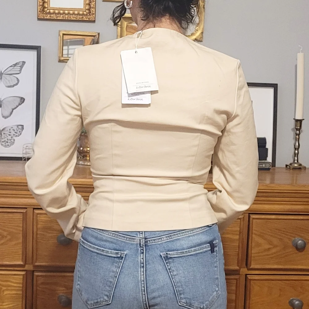 & Other Stories Beige Button Top - Picture 4 of 5